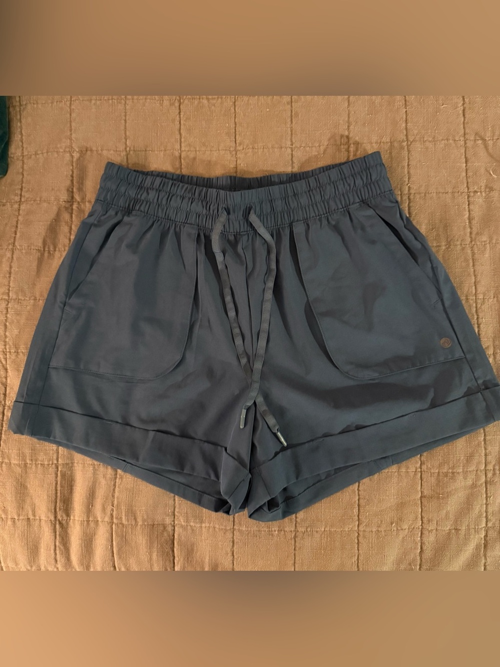 Apana Slate Blue Athletic Drawstring Shorts